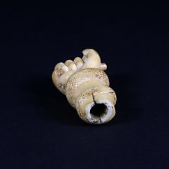 Whaleman Carved Study of a Clenched Fist Grasping a Snake, circa 1840-1850