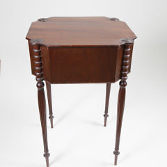 Fine Massachusetts Federal Mahogany Two Drawer Work Stand, circa 1820