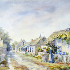 Lillian Gertrude Smith Nantucket Watercolor on Paper “Broadway, Sconset”