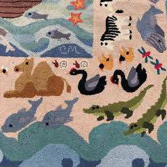 Hand Hooked 100% Wool Claire Murray “Noah’s Ark” Rug