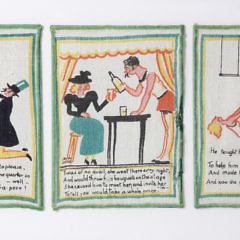 Six Framed Tony Sarg Napkins