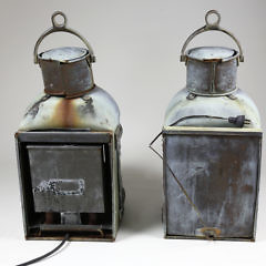 Pair Of English Royal Navy Copper And Brass Ship’s Masthead Lanterns