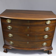 American Chippendale Mahogany Bow Front Chest of Drawers, 18th Century