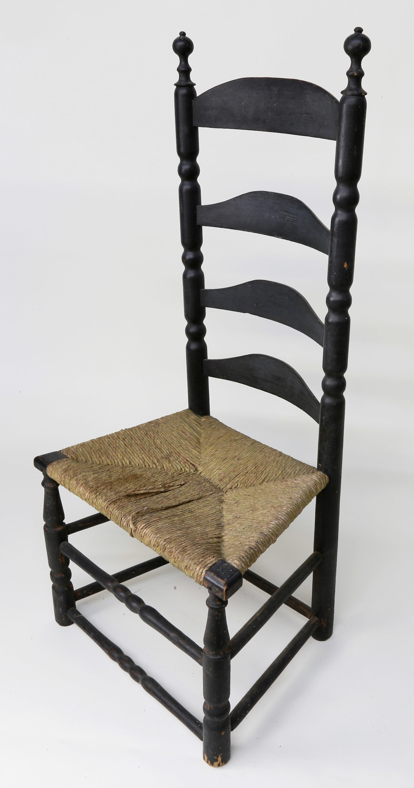 18th Century Nantucket Made Rush Seat Ladder Back Chair Nantucket