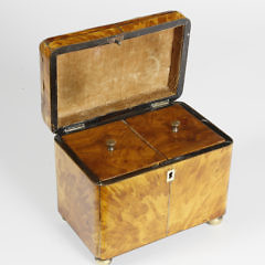 English Regency Tortoiseshell Dome Top Double Compartment Tea Caddy, 1st quarter of the 19th Century