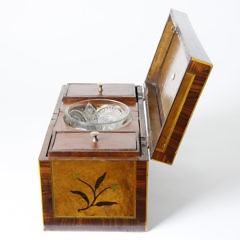 English Inlaid Mahogany and Rosewood Tea Caddy, 19th Century