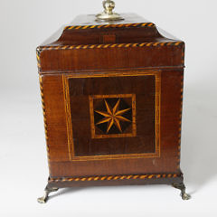 English Chippendale Inlaid Tea Caddy, 18th Century