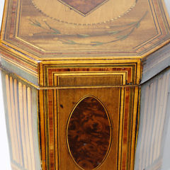 English Multi-Wood Inlaid Tea Caddy, early 19th Century