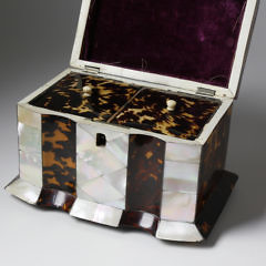 Mother of Pearl and Tortoiseshell Tea Caddy, circa 1820