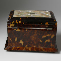 Mother of Pearl and Tortoiseshell Tea Caddy, circa 1820