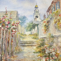 Lillian Gertrude Smith Nantucket Watercolor on Paper, “Stone Alley”