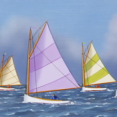 Jerome Howes Oil on Panel, “Rainbow Fleet”