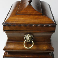 Walnut Molded Tea Caddy, circa 1840