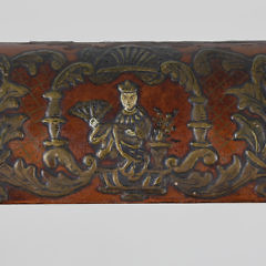 Continental Decorated Caned Seat Double Back Arm Bench, circa 1920