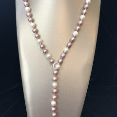 40463 Pink White Pearl Lariat Necklace A IMG_3481