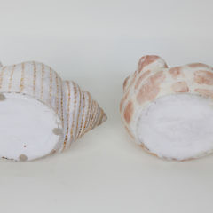 Pair of Large Seashell Paint Decorated Terracotta Planters