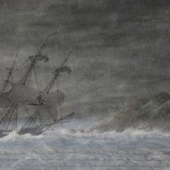 Fine Watercolor View of the Ship, “Princess Charlotte”, in High Seas