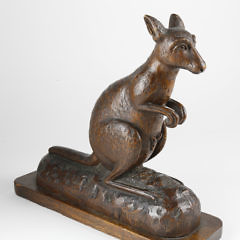 Carved Wood Wallaby Sculpture, 19th Century