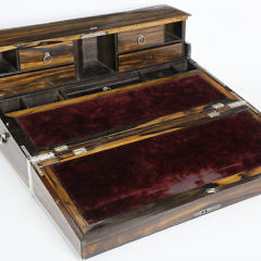 Coromandel Silver Trimmed Traveling Desk Box, circa 1820-1840