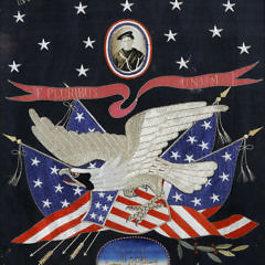 Spanish American War Era Great White Fleet Patriotic U.S. Navy Embroidery, circa 1900