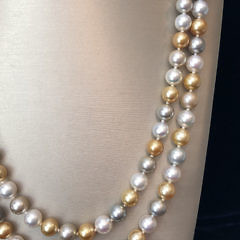 Fine 9mm – 9.9mm Multi-color South Sea Pearl Necklace