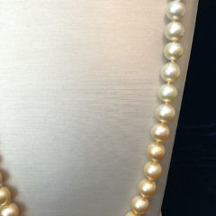 Fine 10mm – 12mm Golden and White South Sea Pearl Ombre Necklace