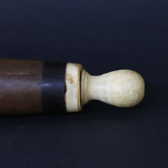 Whaleman Made Whale Ivory Handle Rolling Pin, circa 1840