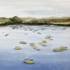 Roy Bailey Oil on Artist Board, “Lily Pond Nantucket”