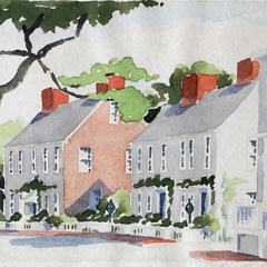 Doris and Richard Beer Watercolor on Paper, “Fair Street”