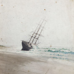 Jane Brewster Reid Watercolor View “Run Aground on the South Shore Nantucket”