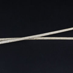 Pair of Nantucket Whaler Made Whalebone and Whale Ivory Knitting Needles, circa 1850