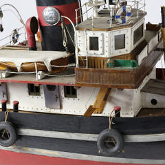 Vintage Motorized Tugboat Pond Model