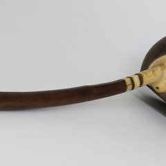 Whaleman Made Ivory Coconut Shell Rum Dipper, circa 1850