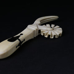 Whaleman Made Whale Ivory and Tortoiseshell Pie Crimper, circa 1850