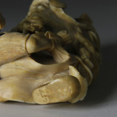 Japanese Meiji Whale Ivory Figural Group, 19th Century
