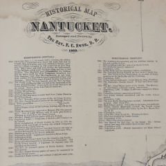 Original Historical Map of Nantucket Surveyed and Drawn by Reverend F.C. Ewer, 1869