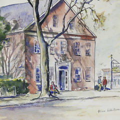 3 Alice Whitson Nantucket Watercolors, “Whaling Museum”, “Main Street”, “Brant Point”