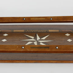 Whaler Made Whale Ivory Inlaid Gallery Tray, 19th Century