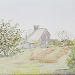 E. Browning Oil on Artist Board, “Nantucket Cottage”