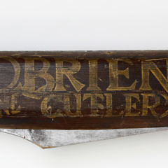 Very Large “Obrien Fine Cutlery” Folk Art Double Sided Trade Sign, circa 1900