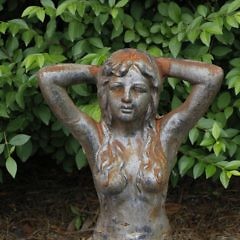 Cast Iron Seated Garden Mermaid