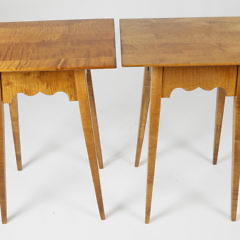 Pair of Contemporary Tiger Maple Splay Leg Stands