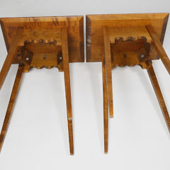 Pair of Contemporary Tiger Maple Splay Leg Stands