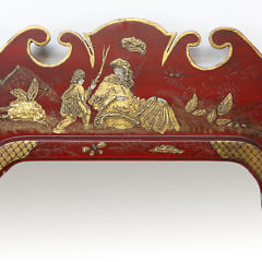 Colonial Williamsburg Red Chinese Chinoiserie Narrow Mirror