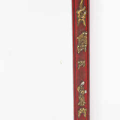 Colonial Williamsburg Red Chinese Chinoiserie Narrow Mirror