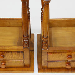 Pair of Tiger Maple Sheraton Style Two-Drawer Night Stands