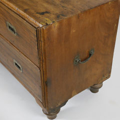 Camphorwood Campaign Chest of Drawers End Table, 19th Century