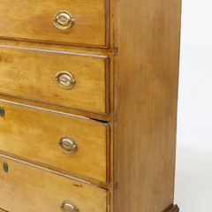 New England Cherry Five Drawer Tall Chest, 19th Century