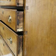 New England Cherry Five Drawer Tall Chest, 19th Century