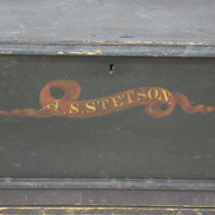 Pine Sea Chest in Green Paint, “A.S. Stetson”, 19th Century